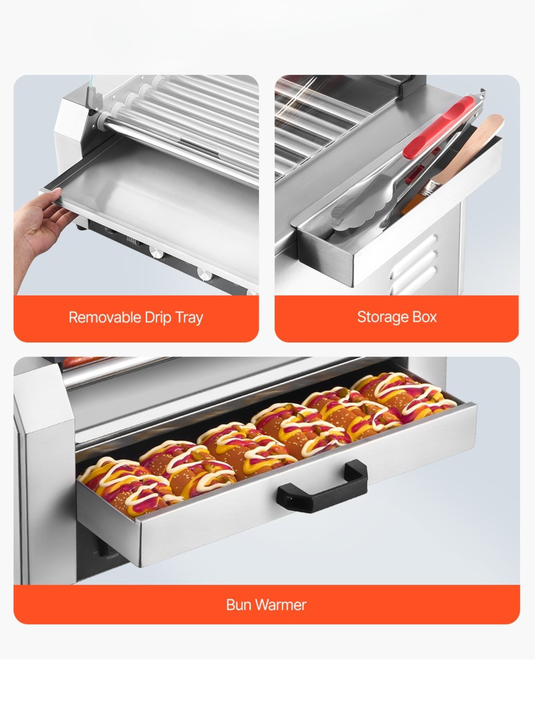 Hot Dog Roller with Bun Warmer