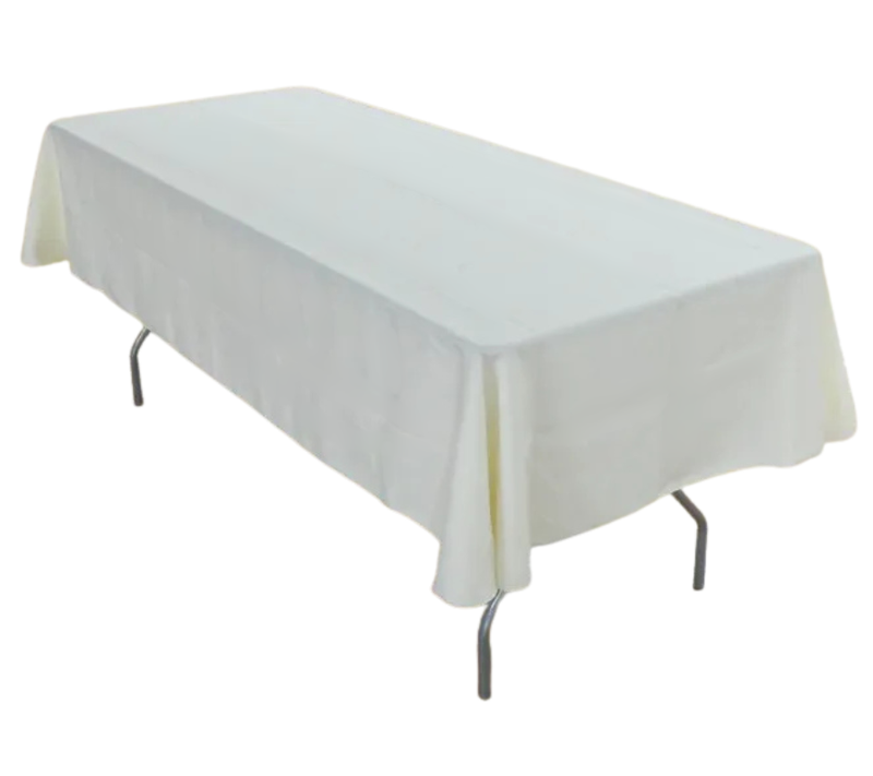 Load image into Gallery viewer, banquet table ivory linen half drop 
