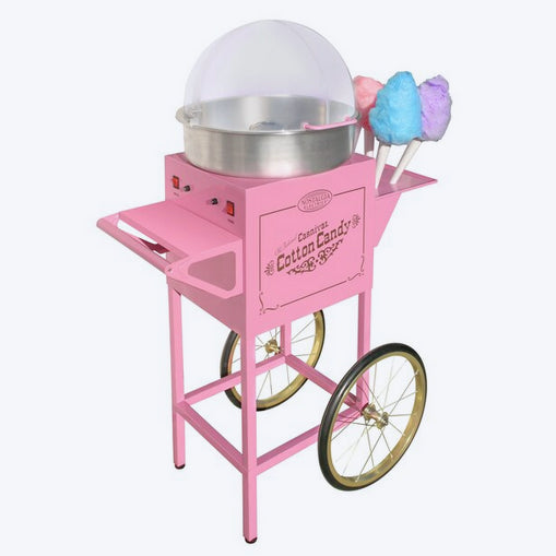 Load image into Gallery viewer, Nostalgia Pink Cotton Candy Machine with Cart
