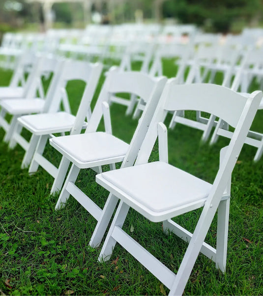 Rent White Padded Resin Wedding Chairs