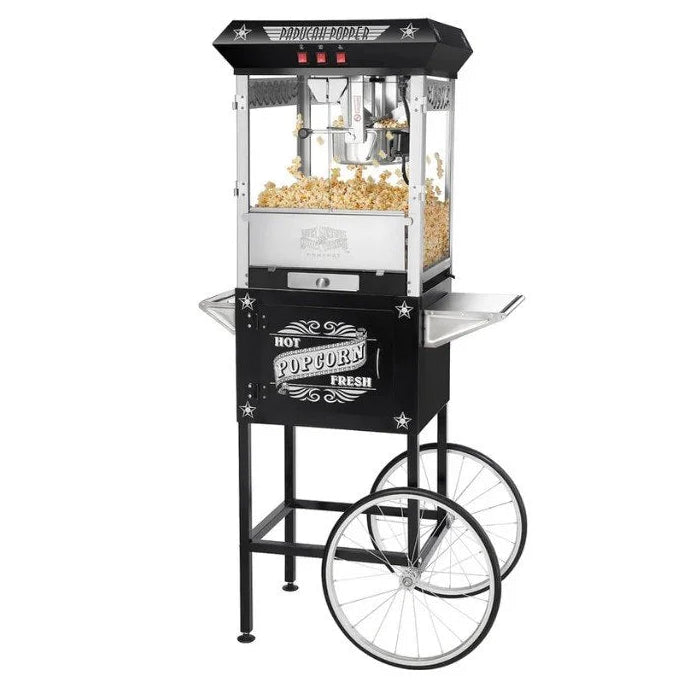 Load image into Gallery viewer, Black &amp; White Antique 8 oz Popcorn Cart
